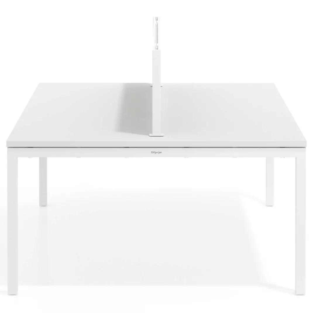 Separador de aluminio Wall para mesa doble coworking en melamina