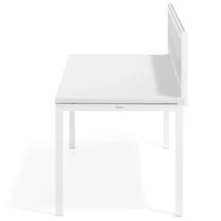 Separador de aluminio Wall para mesa individual en melamina, estructura blanca