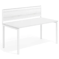 Separador de aluminio Wall para mesa individual en melamina, estructura blanca