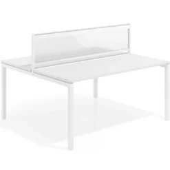 Separador de aluminio Wall para mesa doble coworking en melamina