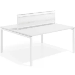 Separador de aluminio Wall para mesa doble coworking en melamina