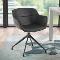 Silla confidente Anne, Giratoria Ruedas Asiento Ecopiel