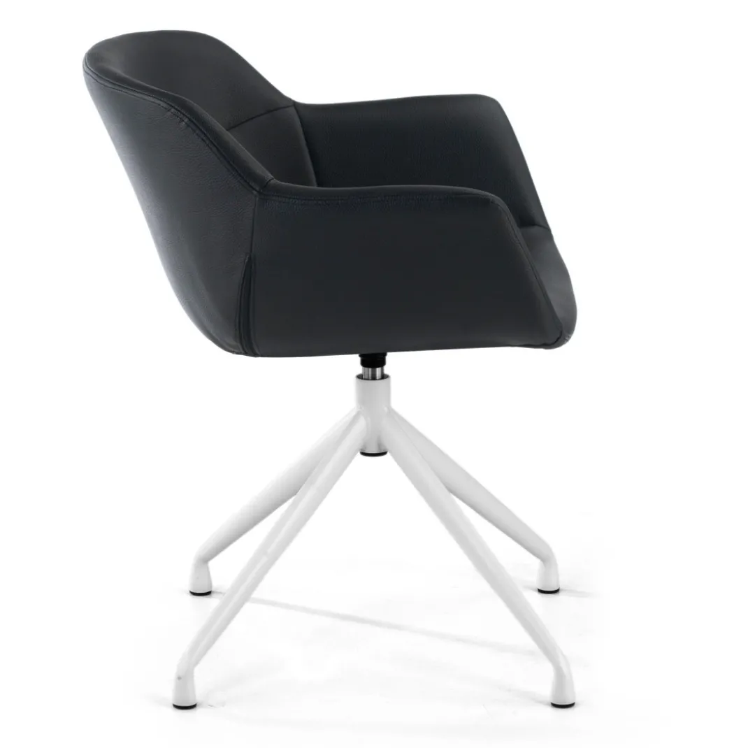 Silla confidente Anne, Giratoria Asiento Ecopiel