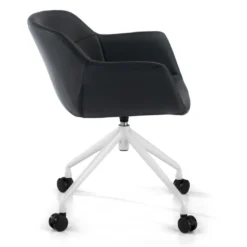 Silla confidente Anne, Giratoria Ruedas Asiento Ecopiel