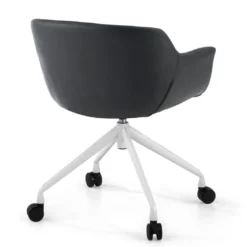 Silla confidente Anne, Giratoria Ruedas Asiento Ecopiel
