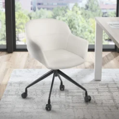 Silla confidente Anne, Giratoria Ruedas Asiento Ecopiel