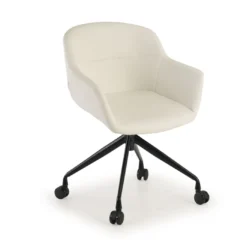 Silla confidente Anne, Giratoria Ruedas Asiento Ecopiel