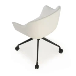 Silla confidente Anne, Giratoria Ruedas Asiento Ecopiel
