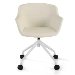 Silla confidente Anne, Giratoria Ruedas Asiento Ecopiel
