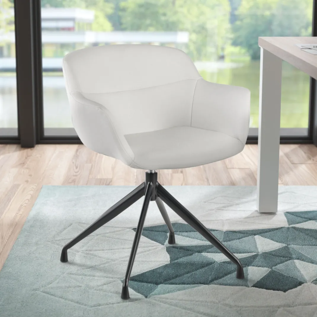 Silla confidente Anne, Giratoria Asiento Ecopiel