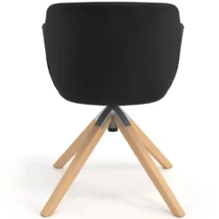 Silla confidente Anne, Patas Madera Asiento Ecopiel