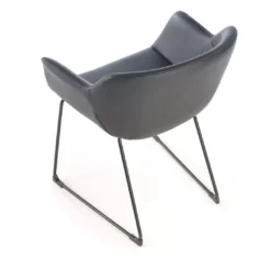 Silla confidente Anne, patín Asiento Ecopiel