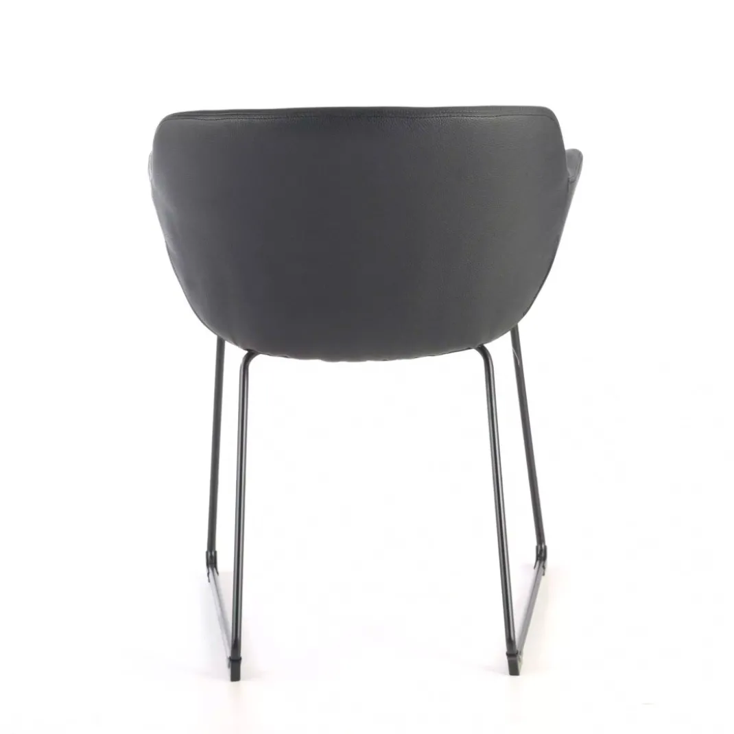 Silla confidente Anne, patín Asiento Ecopiel