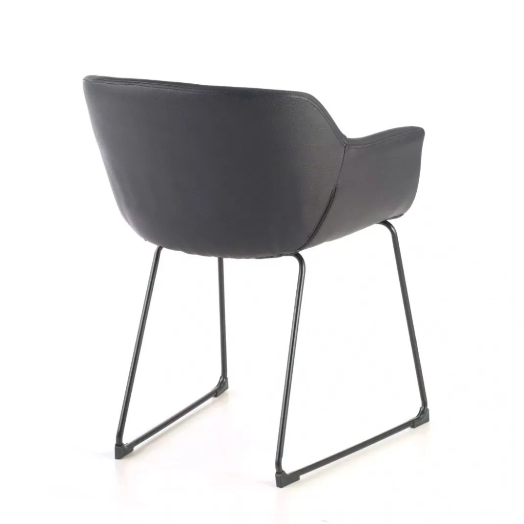 Silla confidente Anne, patín Asiento Ecopiel