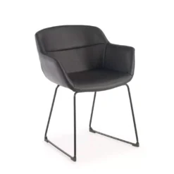 Silla confidente Anne, patín Asiento Ecopiel