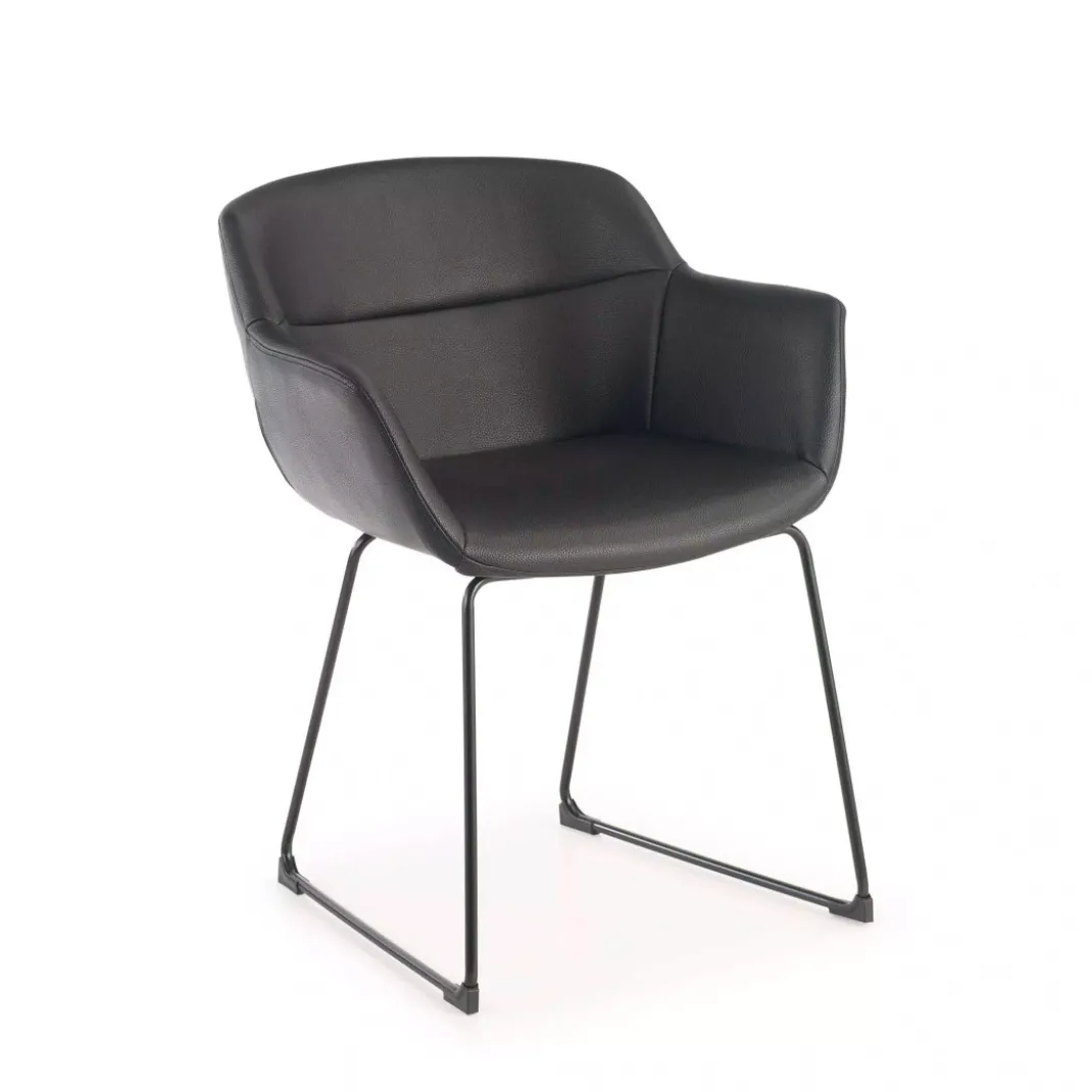 Silla confidente Anne, patín Asiento Ecopiel