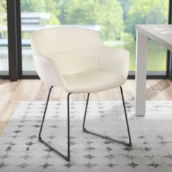 Silla confidente Anne, patín Asiento Ecopiel