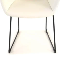 Silla confidente Anne, patín Asiento Ecopiel