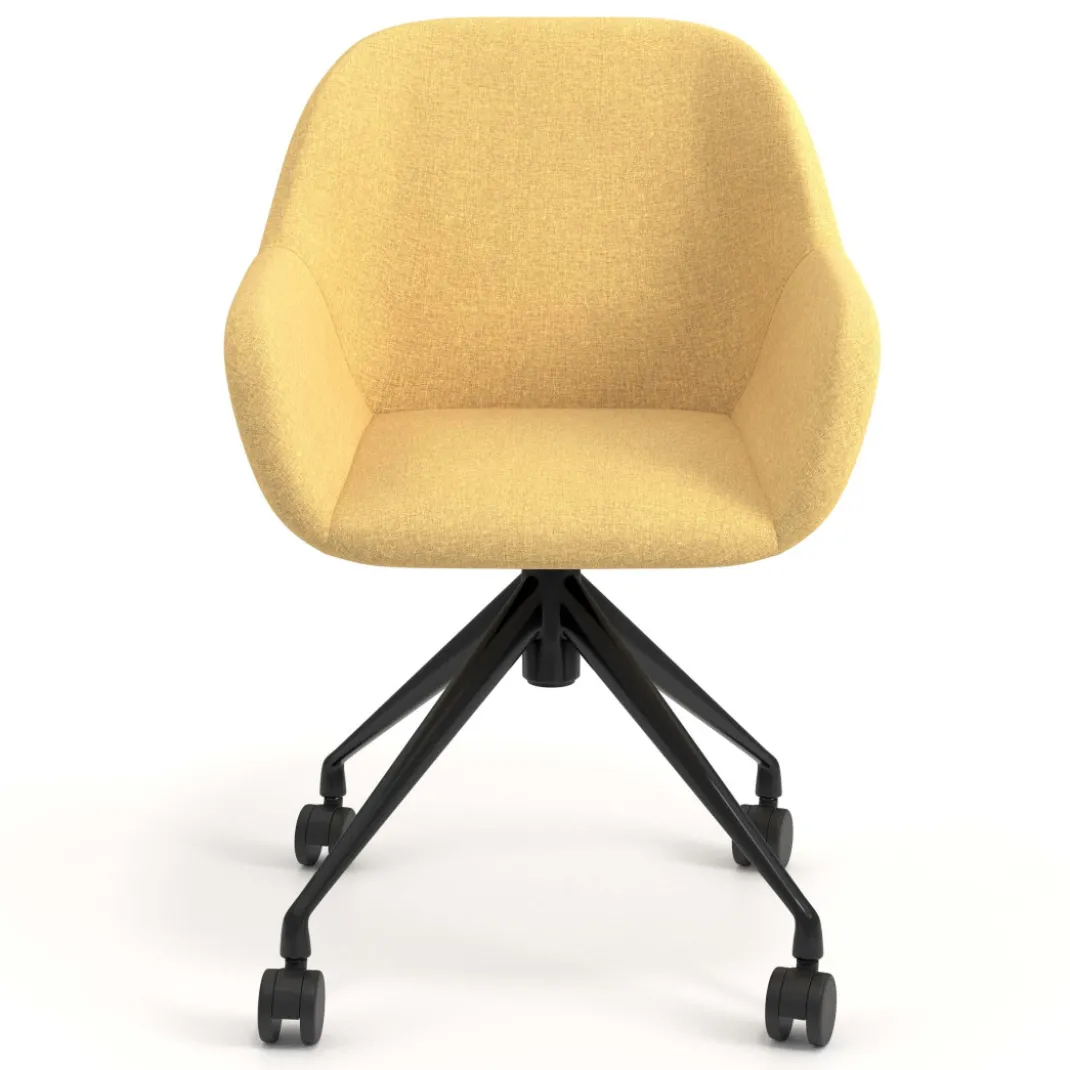 Silla confidente con ruedas moon base de aluminio