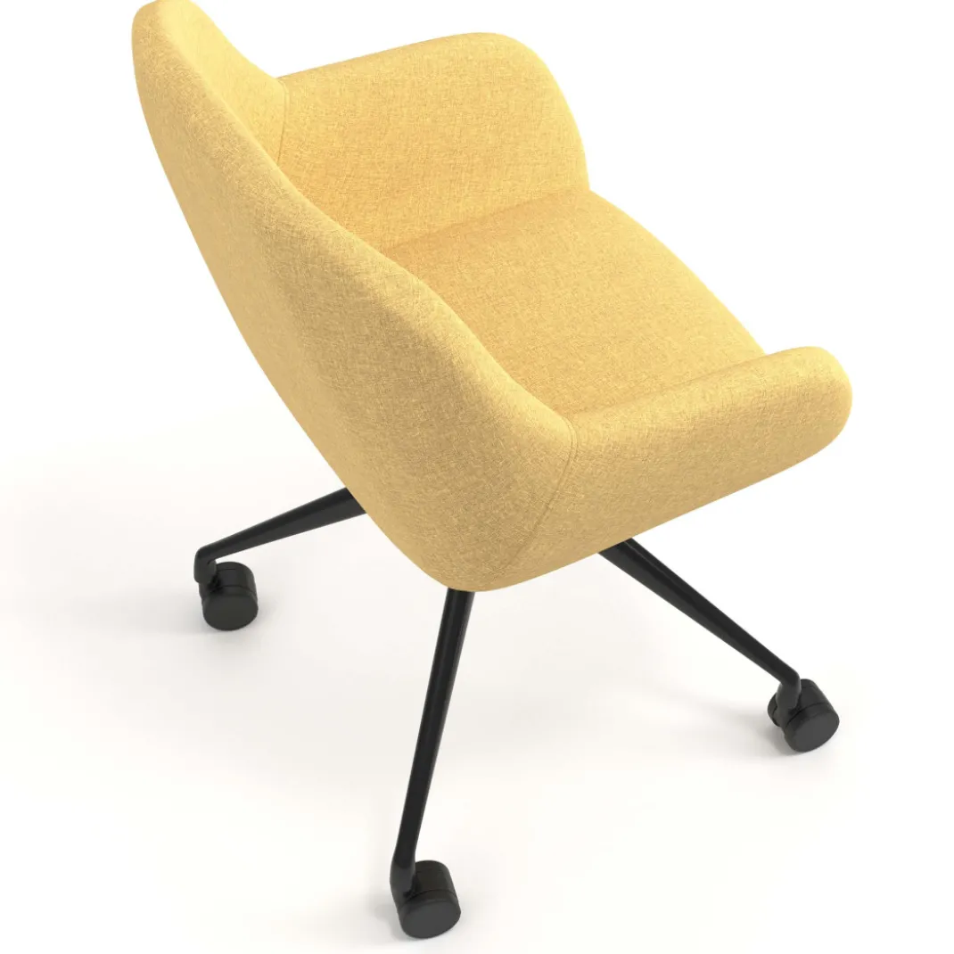 Silla confidente con ruedas moon base de aluminio