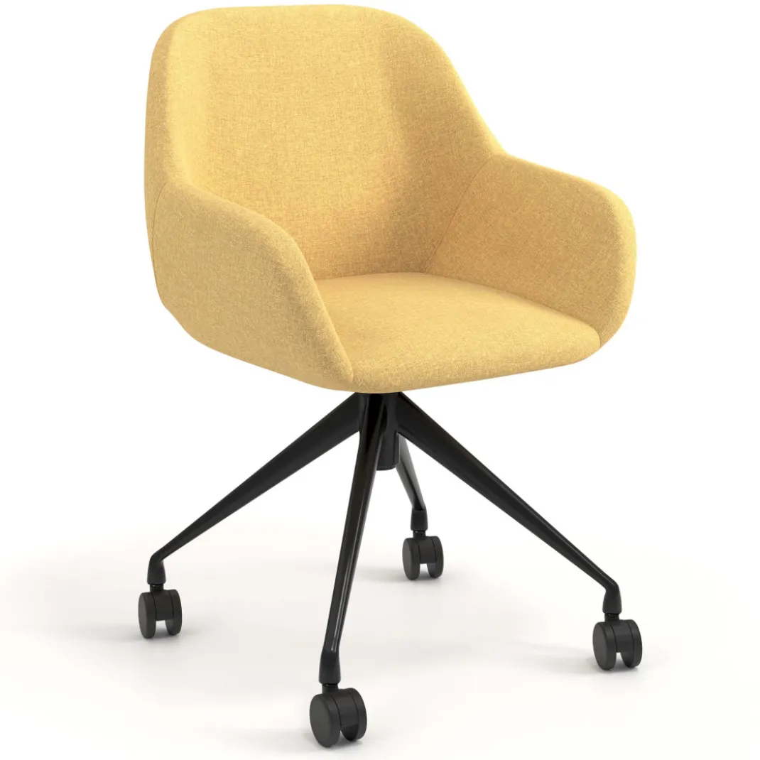Silla confidente con ruedas moon base de aluminio
