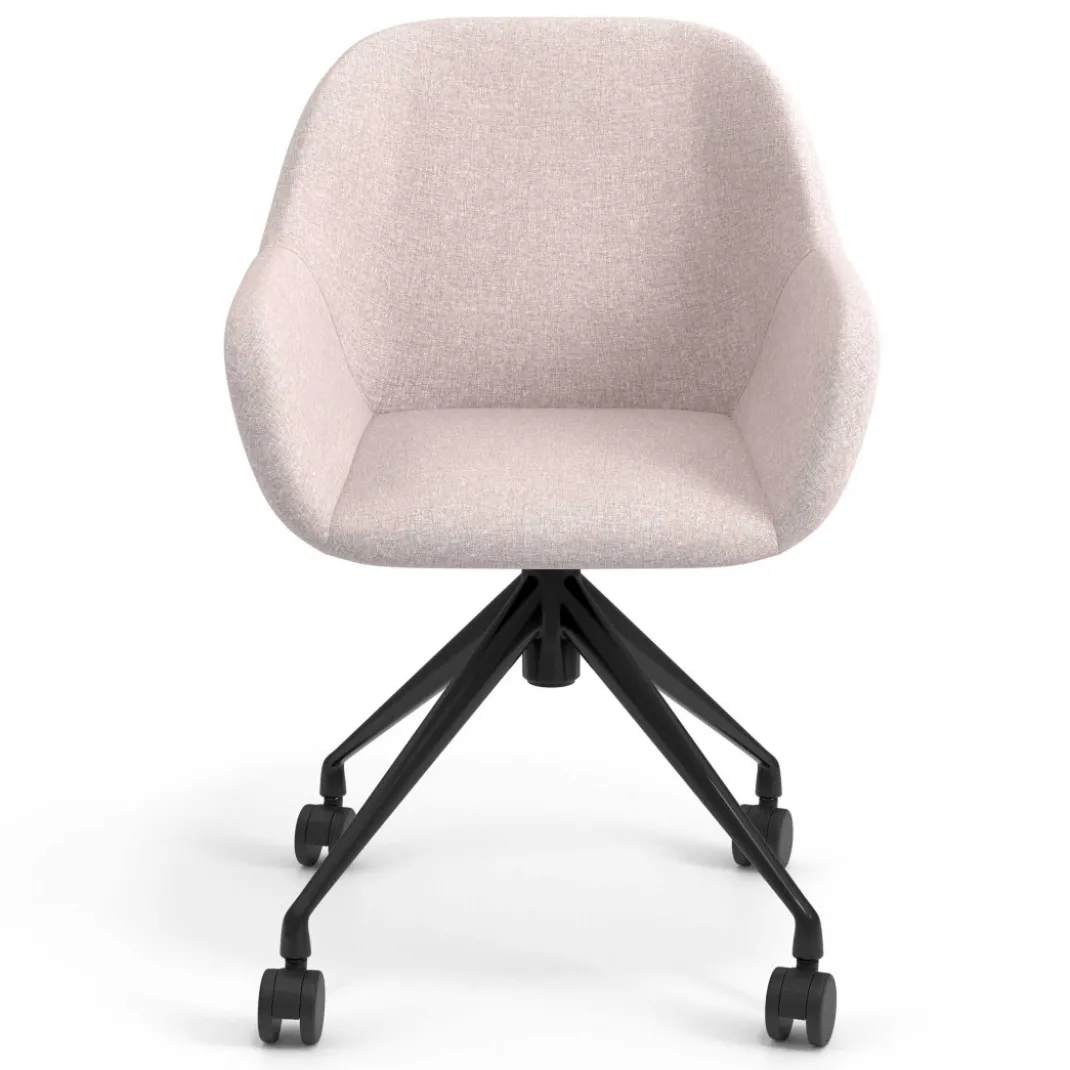 Silla confidente con ruedas moon base de aluminio