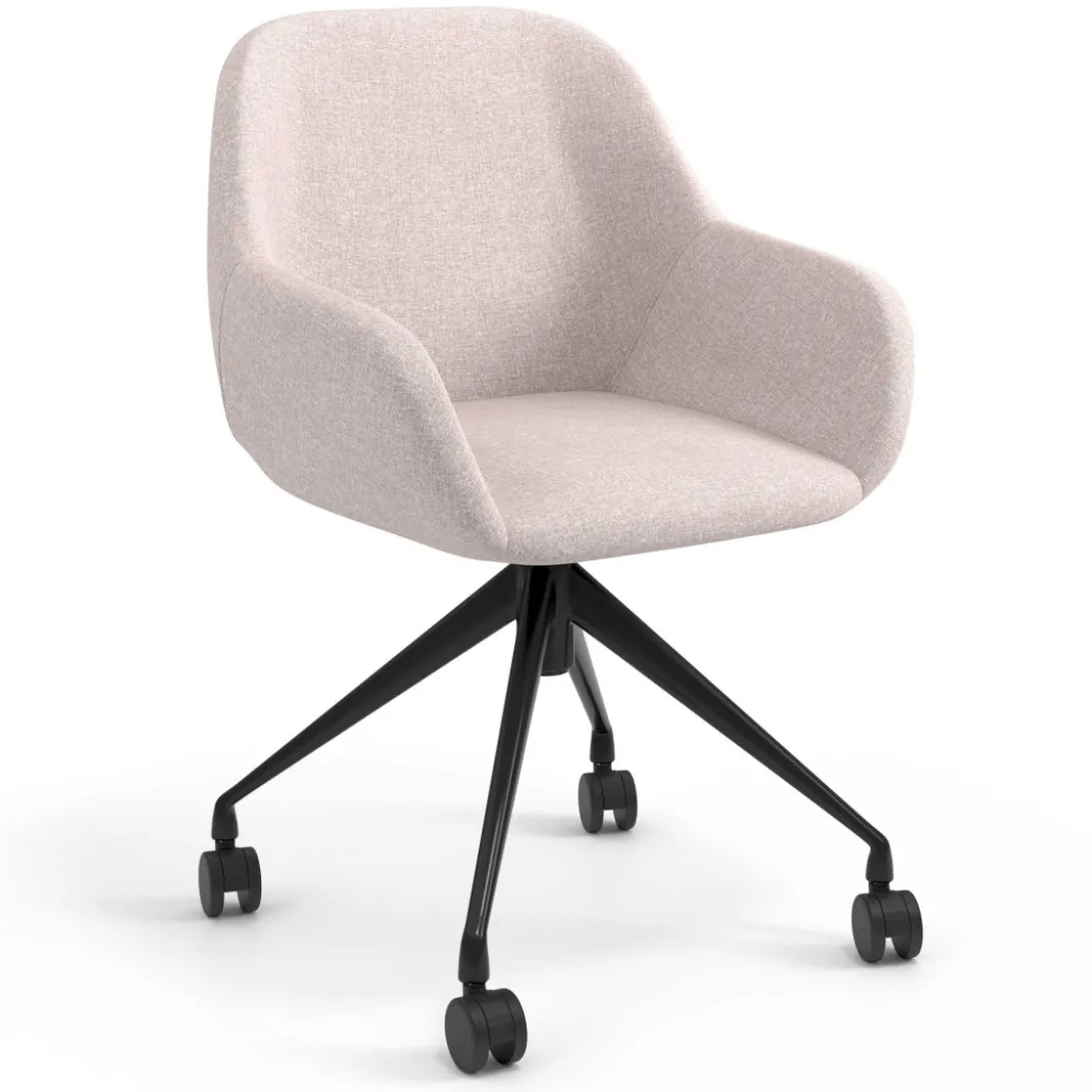 Silla confidente con ruedas moon base de aluminio