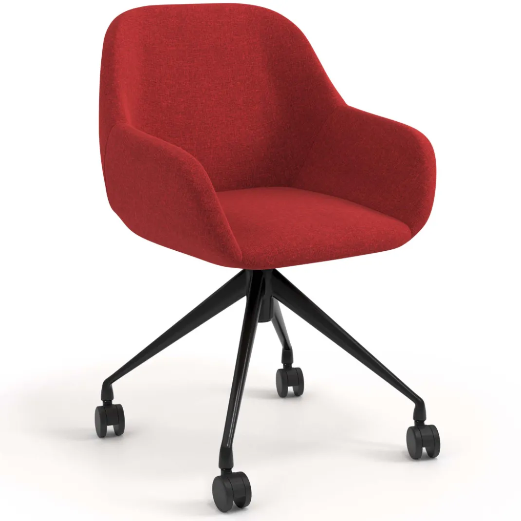 Silla confidente con ruedas moon base de aluminio