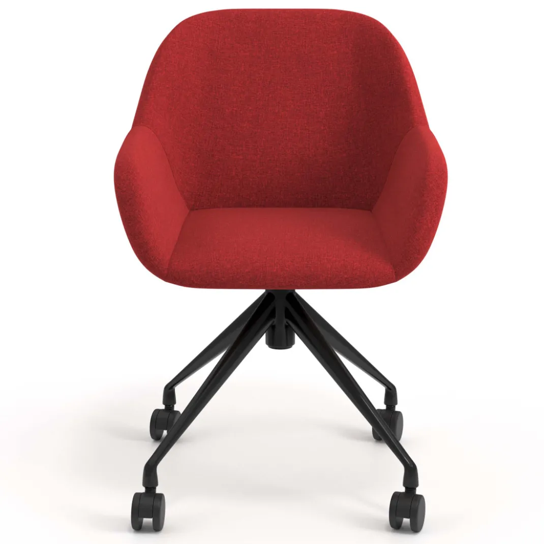 Silla confidente con ruedas moon base de aluminio