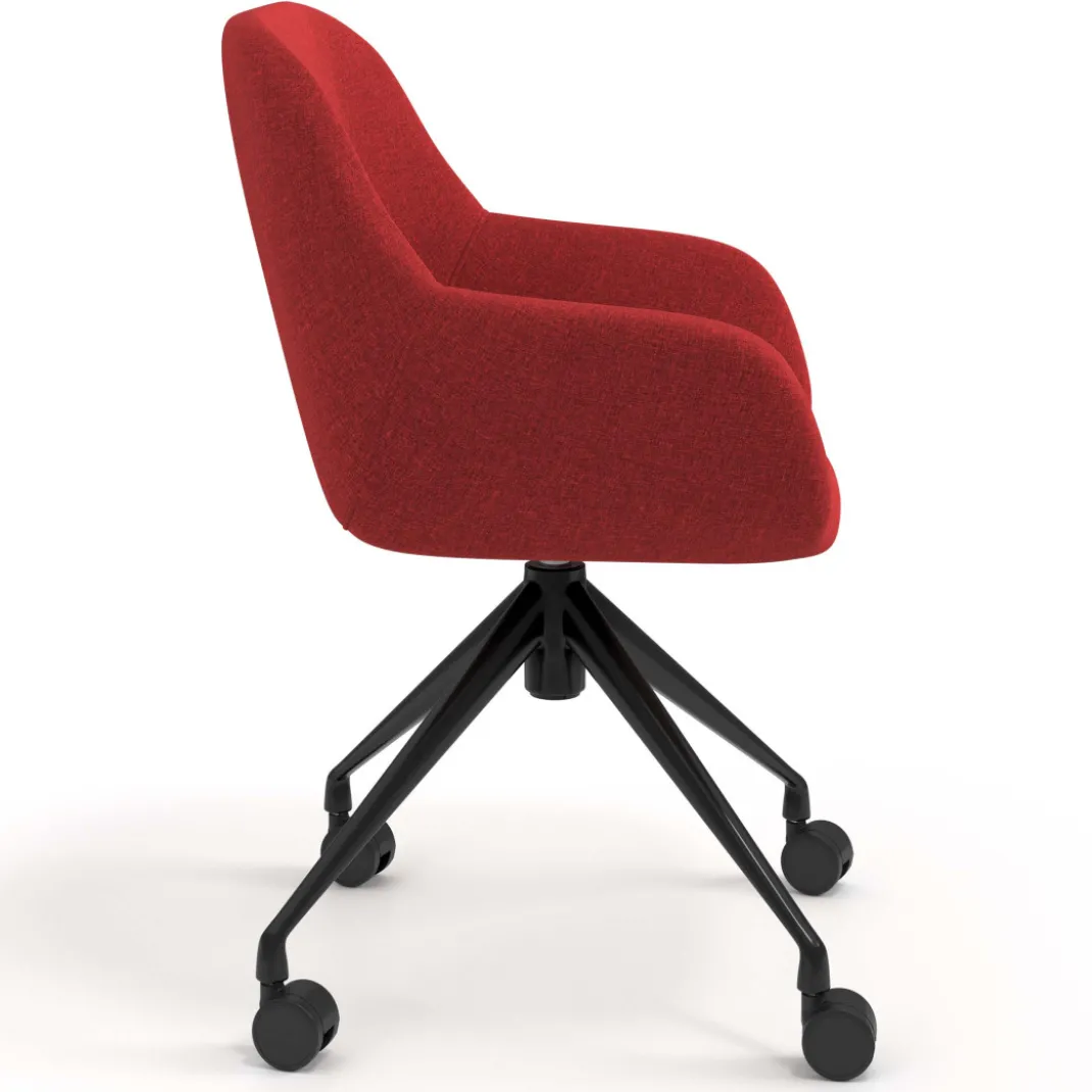 Silla confidente con ruedas moon base de aluminio