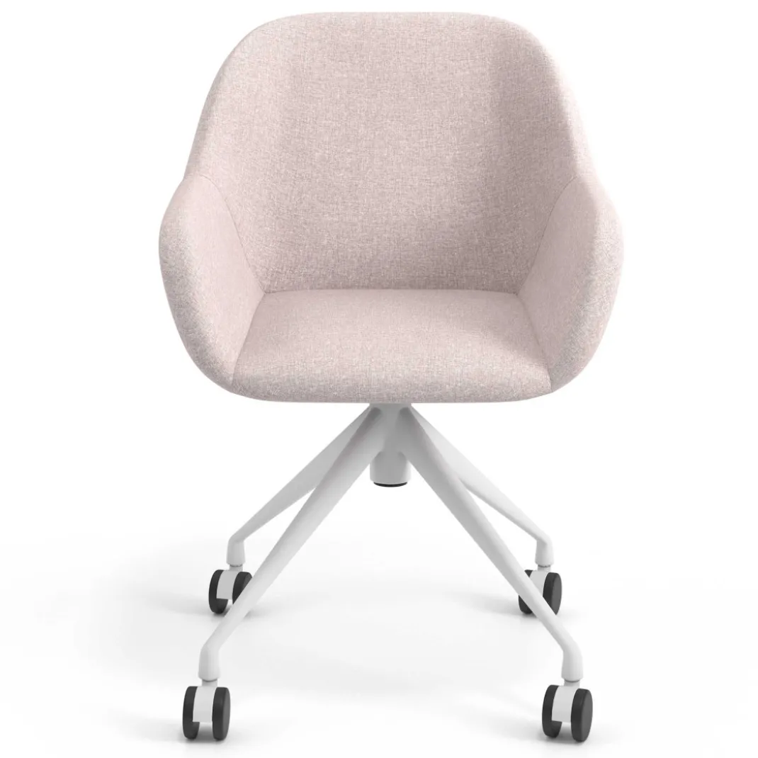 Silla confidente con ruedas moon base de aluminio