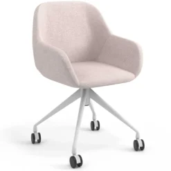 Silla confidente con ruedas moon base de aluminio