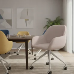 Silla confidente con ruedas moon base de aluminio