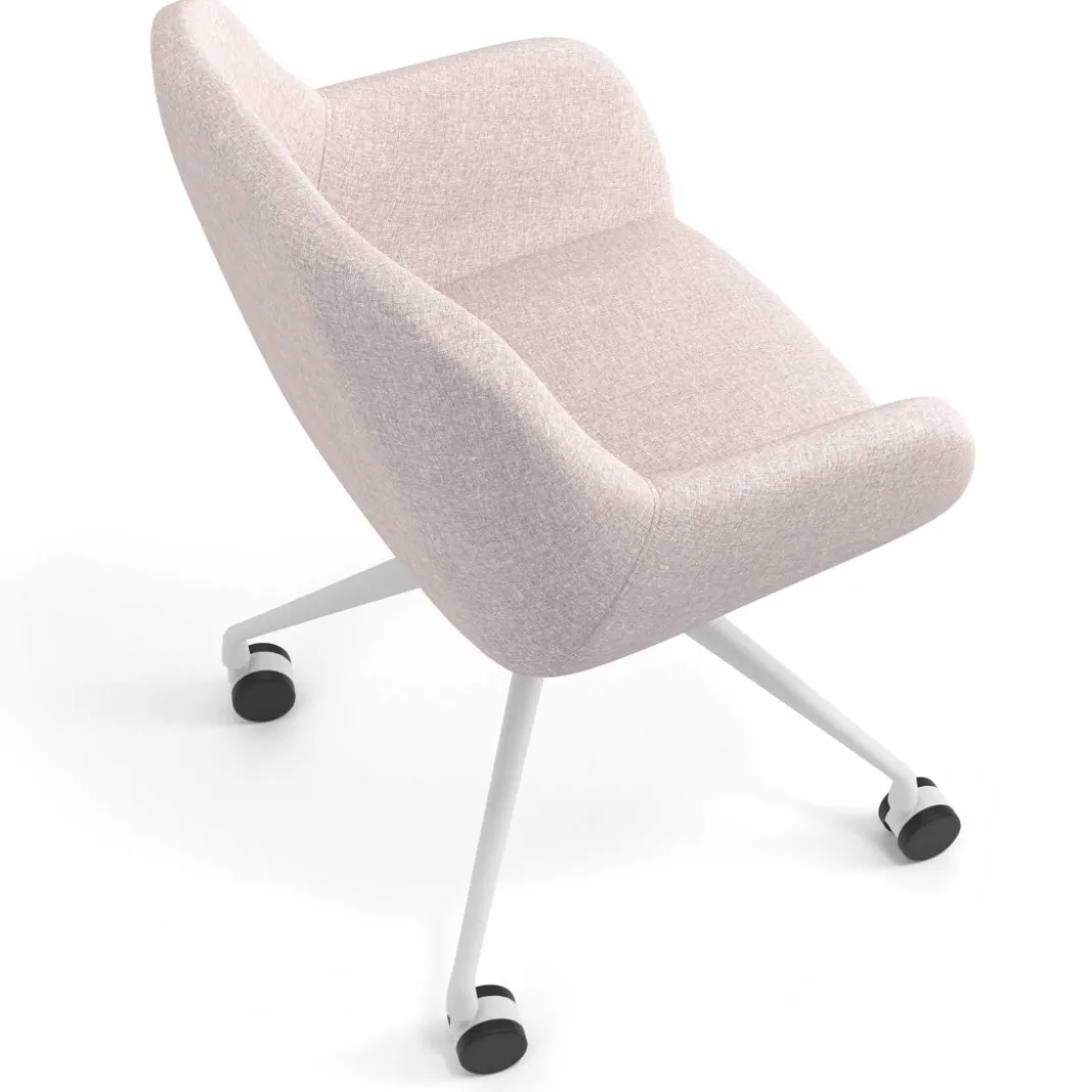 Silla confidente con ruedas moon base de aluminio