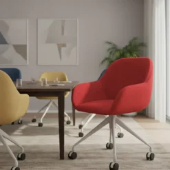 Silla confidente con ruedas moon base de aluminio