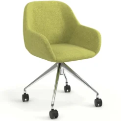 Silla confidente con ruedas moon base de aluminio