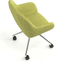 Silla confidente con ruedas moon base de aluminio