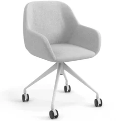 Silla confidente con ruedas moon base de aluminio