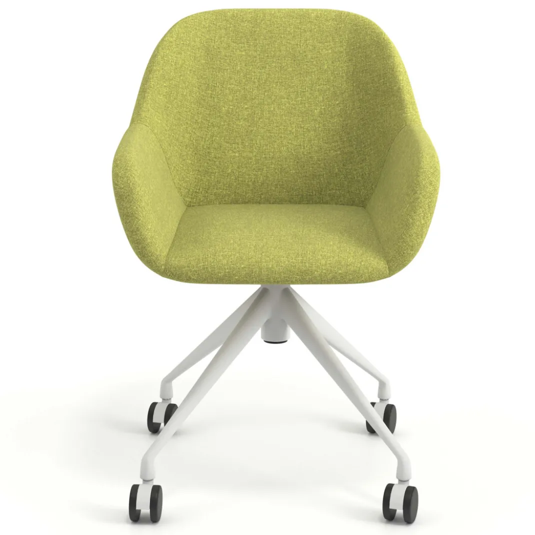 Silla confidente con ruedas moon base de aluminio