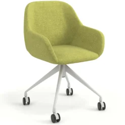 Silla confidente con ruedas moon base de aluminio