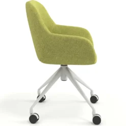 Silla confidente con ruedas moon base de aluminio