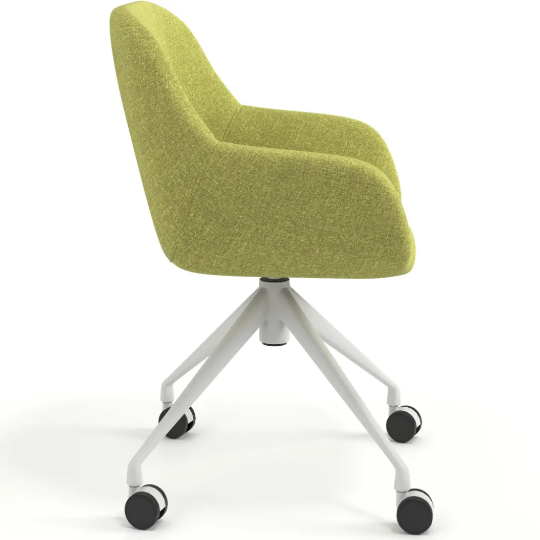 Silla confidente con ruedas moon base de aluminio