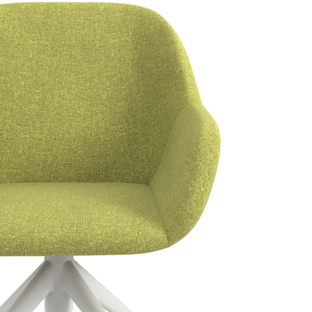 Silla confidente con ruedas moon base de aluminio