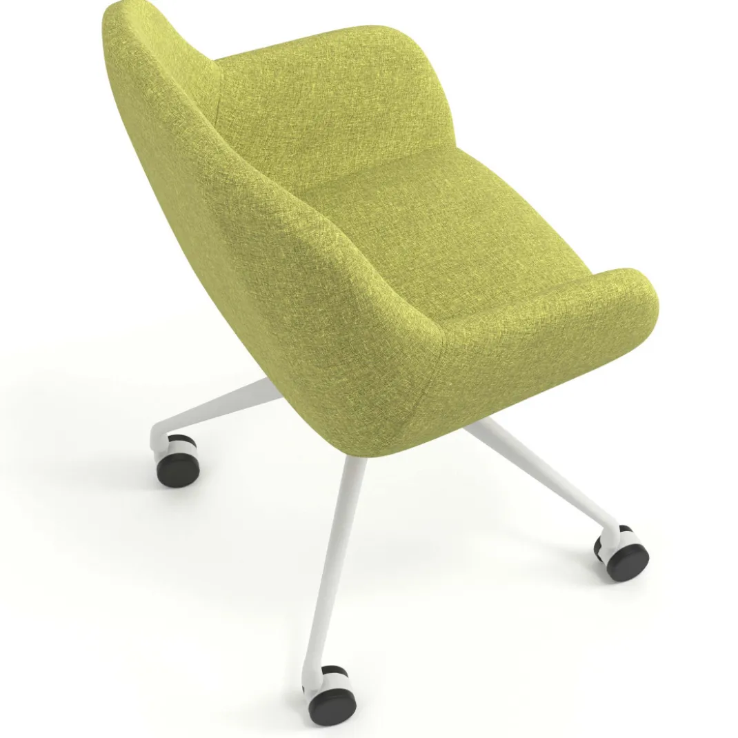 Silla confidente con ruedas moon base de aluminio