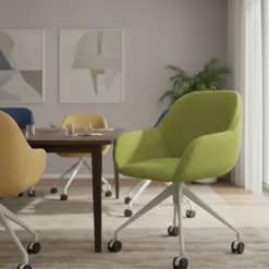 Silla confidente con ruedas moon base de aluminio