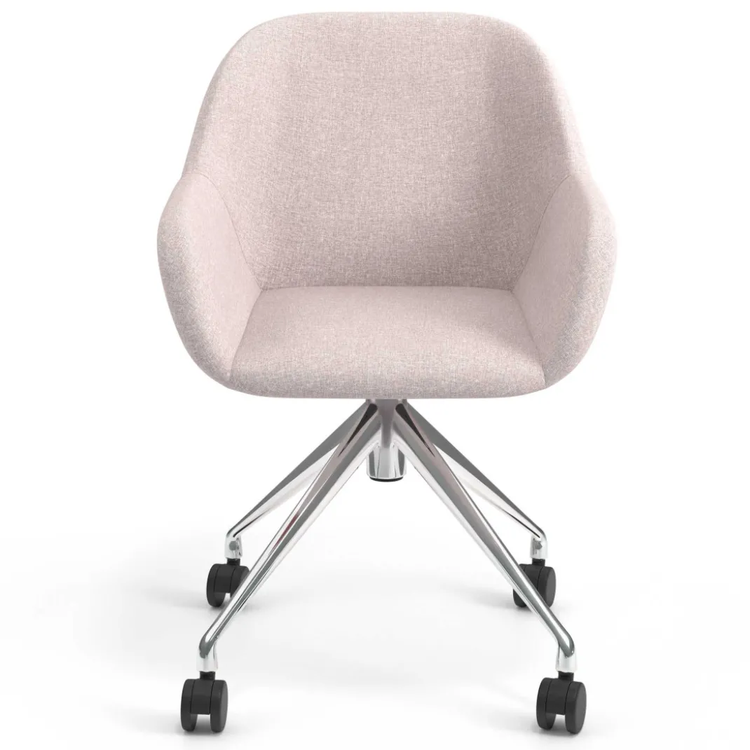 Silla confidente con ruedas moon base de aluminio