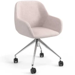 Silla confidente con ruedas moon base de aluminio