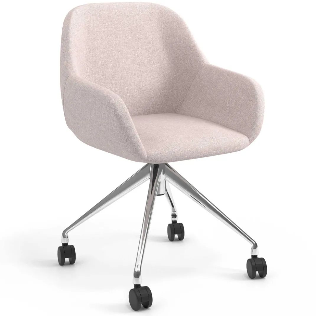 Silla confidente con ruedas moon base de aluminio