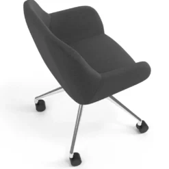 Silla confidente con ruedas moon base de aluminio
