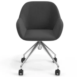 Silla confidente con ruedas moon base de aluminio